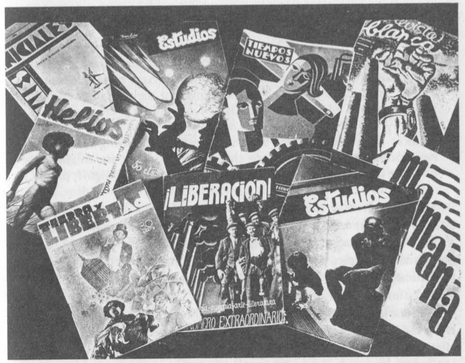 “Newspapers and magazines had long been important in the work of communicating libertarian ideas in Spain. This is a sample of publications associated with the CNT and FAI from many cities and towns in Spain.”